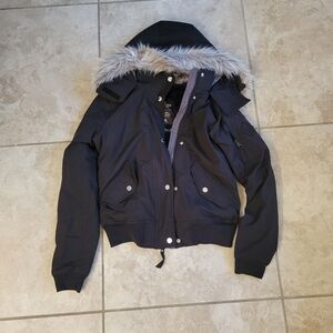 Hollister Black Faux Fur Jacket